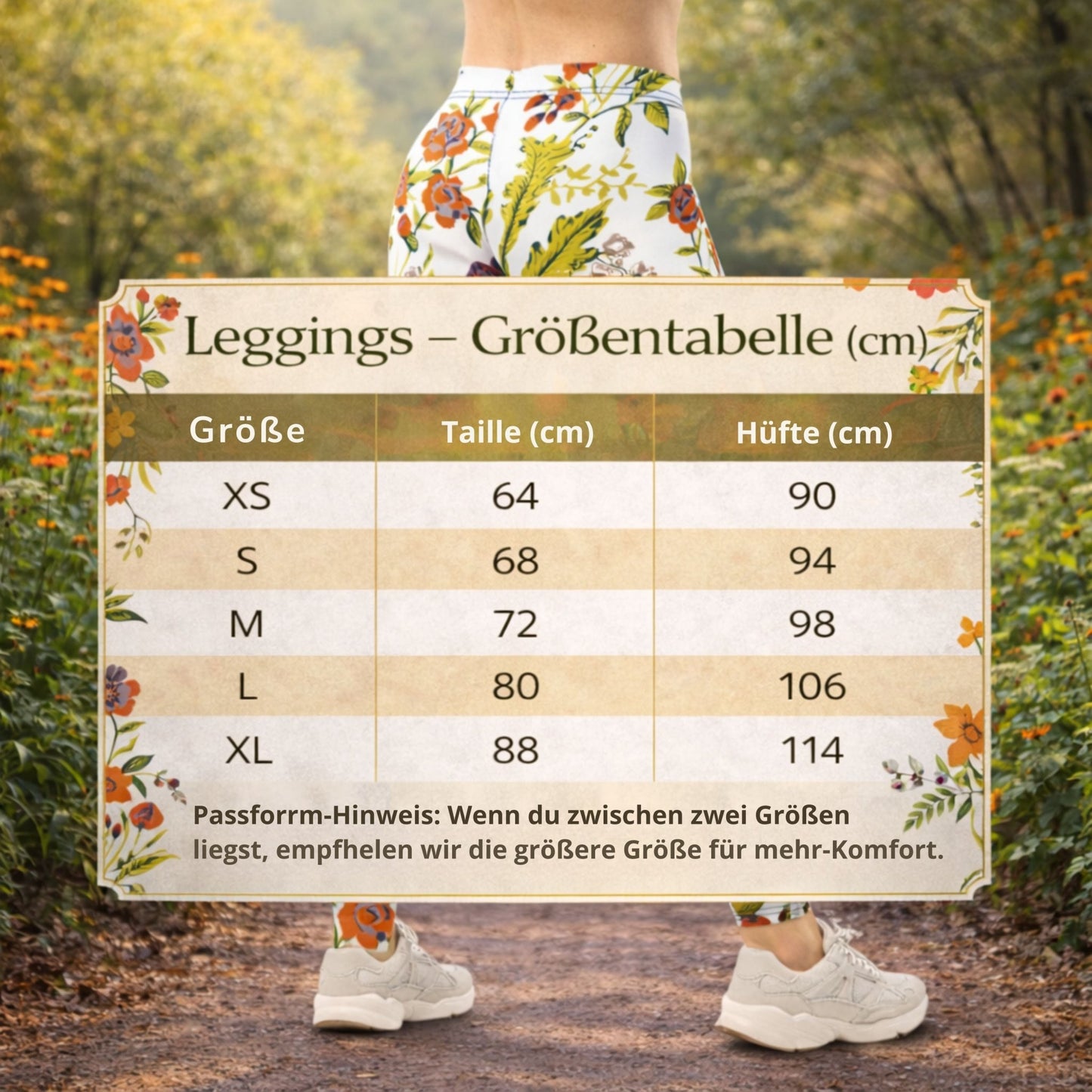 Abstrakte Blumen - Leggings – Boho Style & Komfort für Yoga & Alltag - YogaStylz