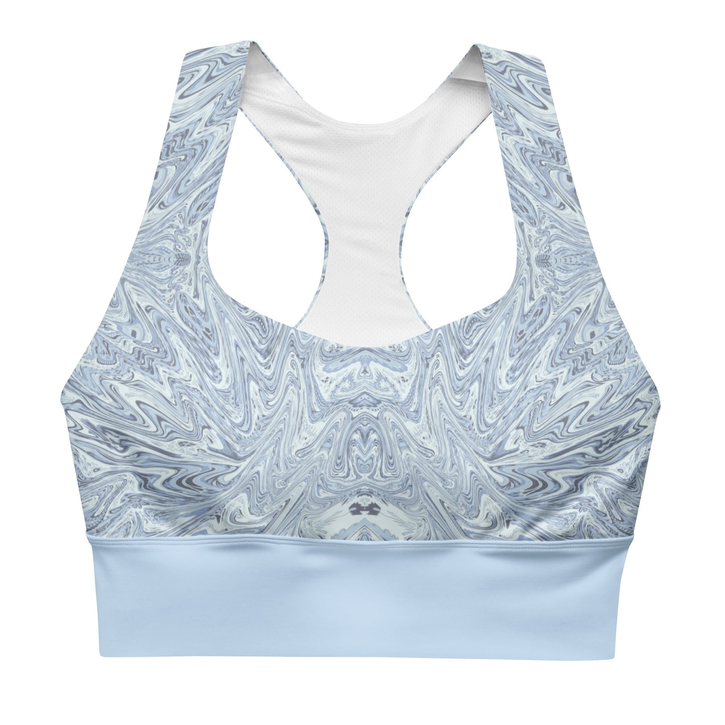 Recycelter Longline - Sport - BH Hellblau Abstrakt - YogaStylz