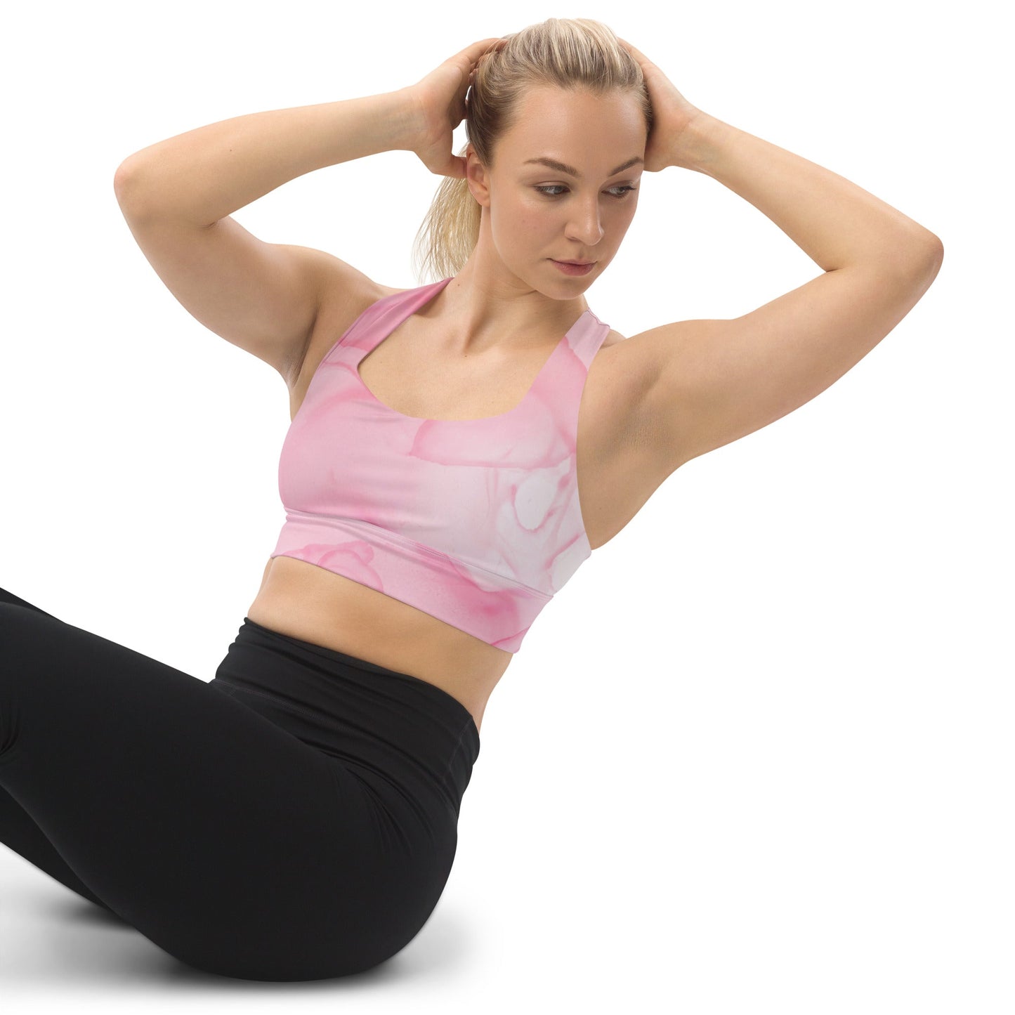 Sport - BH Pinkes Marmor - Muster - YogaStylz