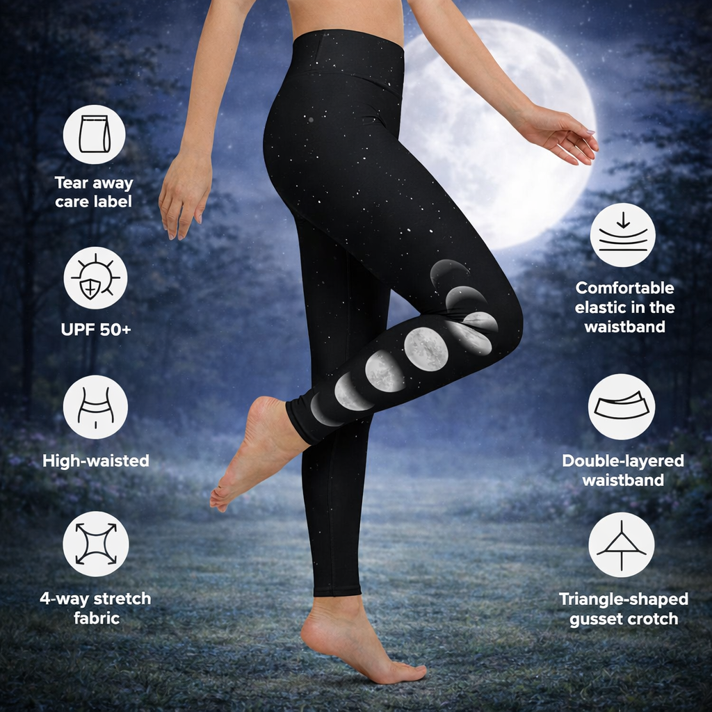 Moon Phase Side Panel Yoga Leggings