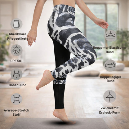 Two-piece yoga leggings with animal print