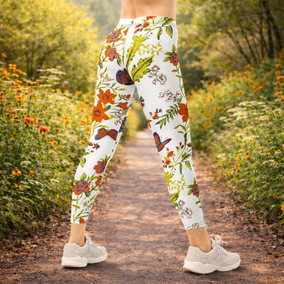 Abstrakte Blumen - Leggings – Boho Style & Komfort für Yoga & Alltag - YogaStylz