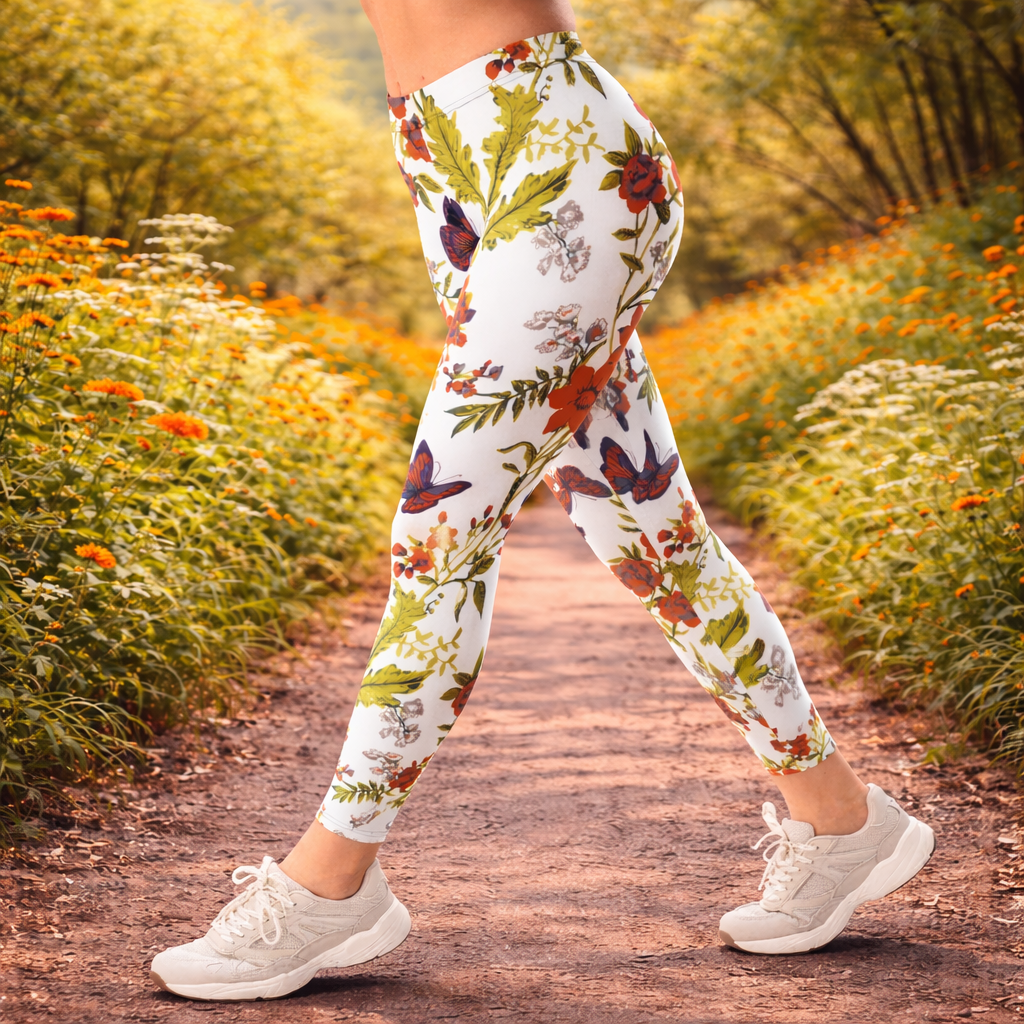 Abstrakte Blumen - Leggings – Boho Style & Komfort für Yoga & Alltag - YogaStylz