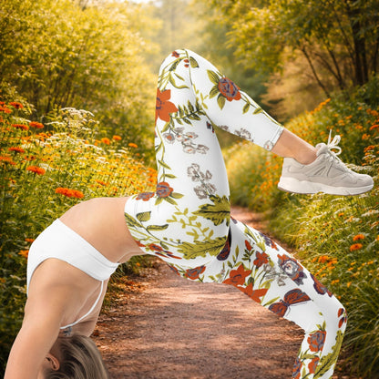 Abstrakte Blumen - Leggings – Boho Style & Komfort für Yoga & Alltag - YogaStylz