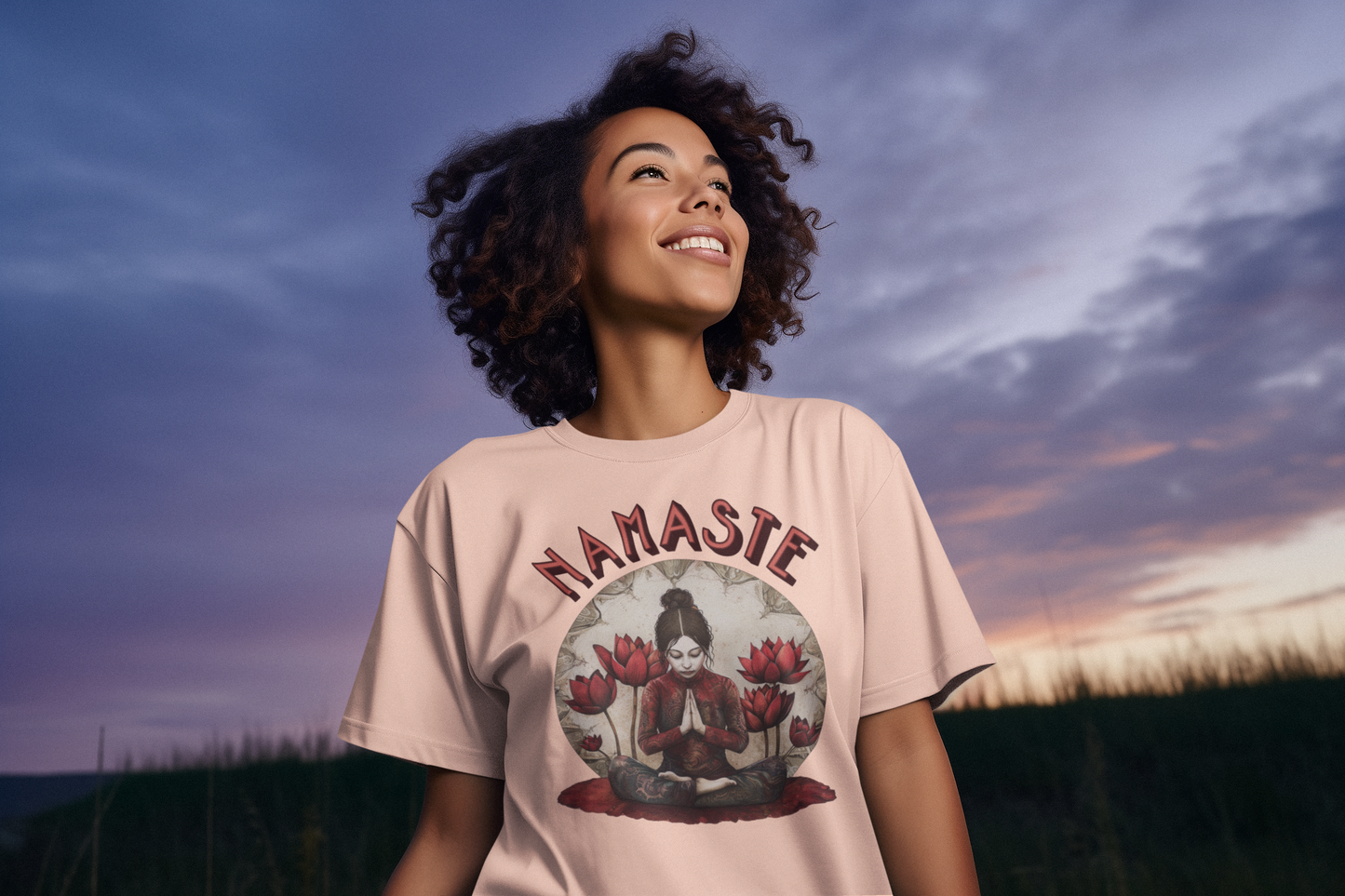 Spiritual Tranquility Floral Organic T-Shirt – Unisex, Soft & Sustainable