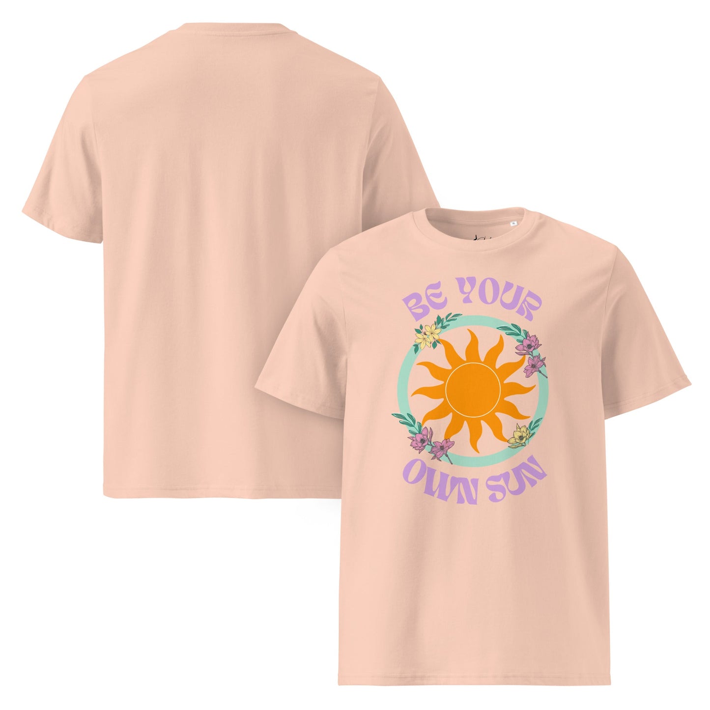 Be Your Own Sun T-Shirt – Bio Unisex Shirt mit Retro Sonne & Blumenmotiv - YogaStylz