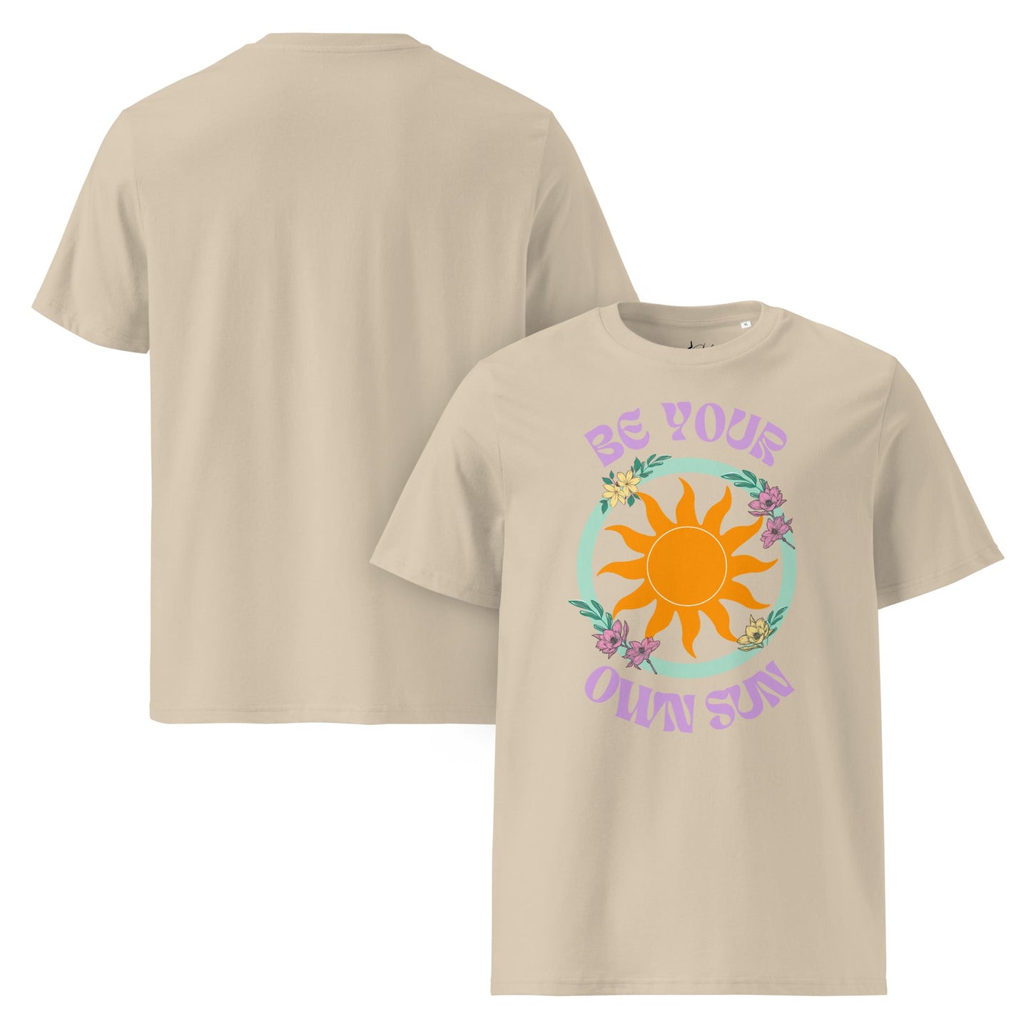 Be Your Own Sun T-Shirt – Bio Unisex Shirt mit Retro Sonne & Blumenmotiv - YogaStylz