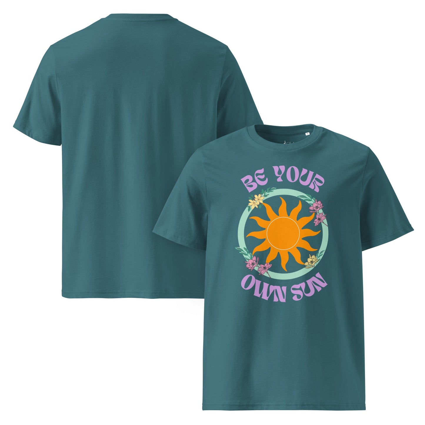 Be Your Own Sun T-Shirt – Bio Unisex Shirt mit Retro Sonne & Blumenmotiv - YogaStylz