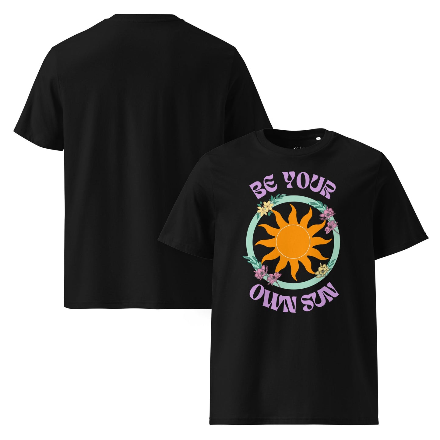 Be Your Own Sun T-Shirt – Bio Unisex Shirt mit Retro Sonne & Blumenmotiv - YogaStylz
