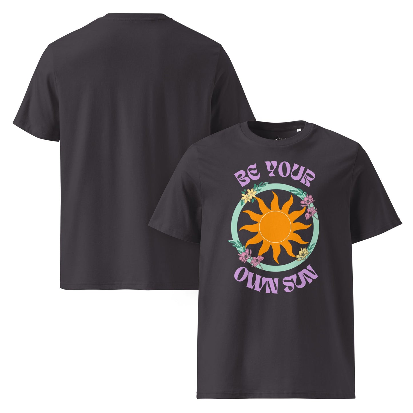 Be Your Own Sun T-Shirt – Bio Unisex Shirt mit Retro Sonne & Blumenmotiv - YogaStylz