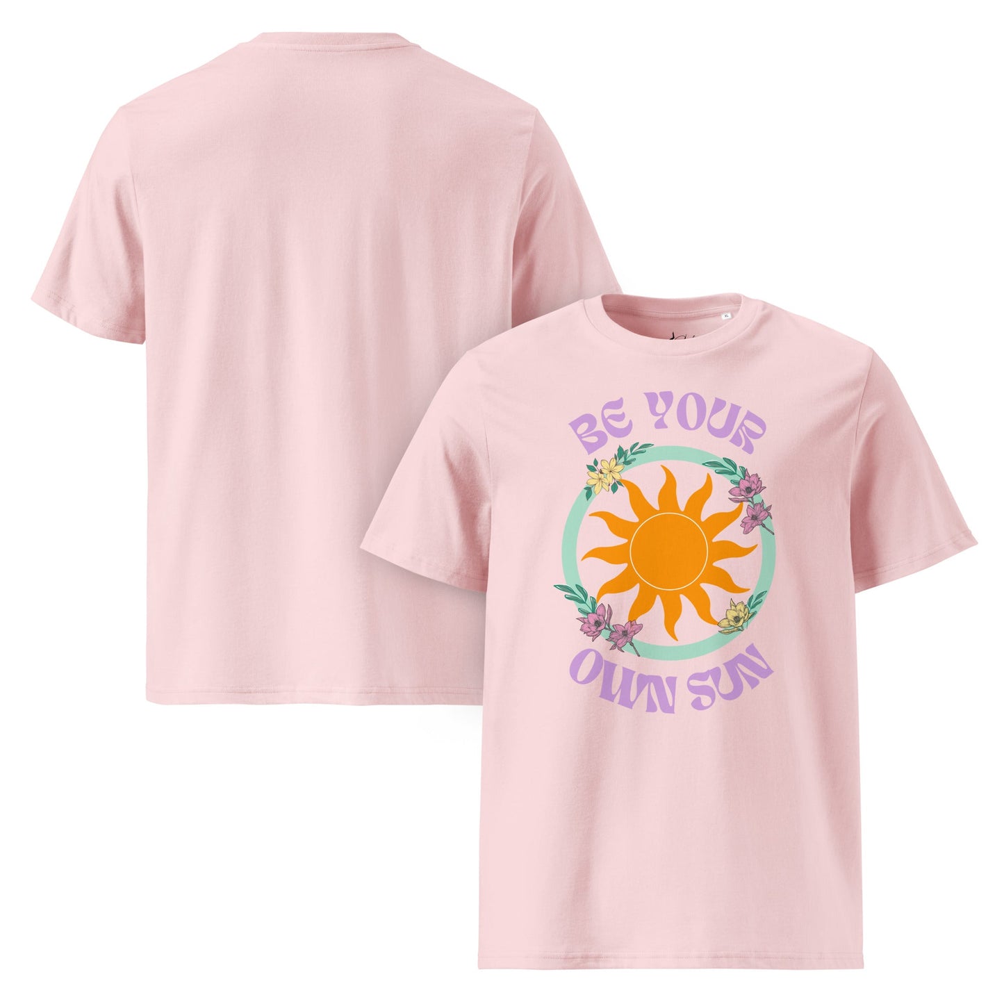 Be Your Own Sun T-Shirt – Bio Unisex Shirt mit Retro Sonne & Blumenmotiv - YogaStylz