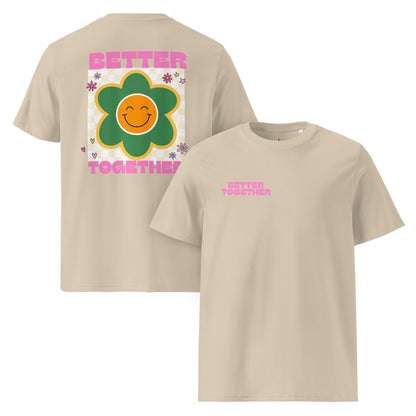 Better Together T-Shirt, Bio Unisex T-Shirt, Blumen Shirt mit Spruch - YogaStylz