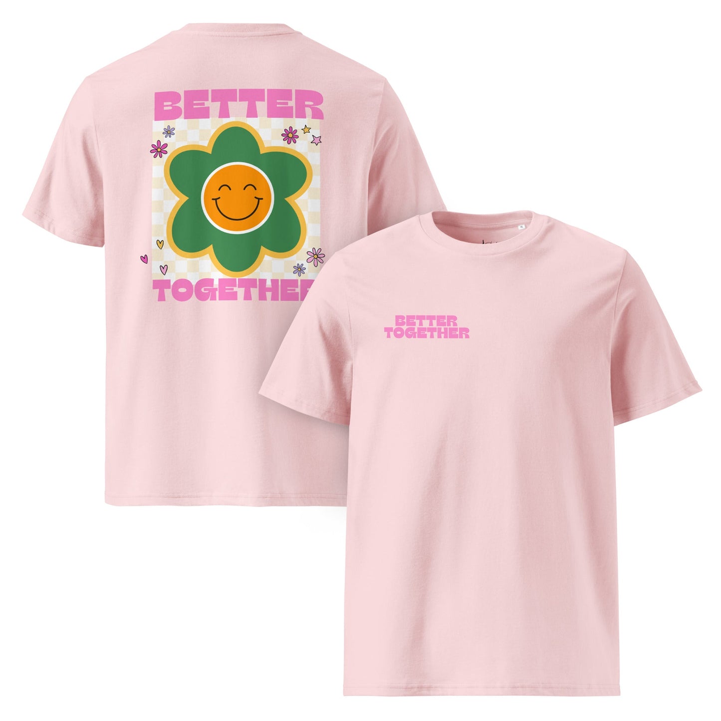 Better Together T-Shirt, Bio Unisex T-Shirt, Blumen Shirt mit Spruch - YogaStylz