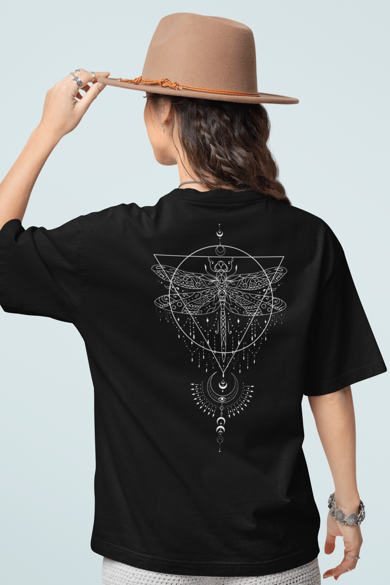 Bio Baumwoll T-Shirt | Spirituelles Rückenprint | Boho Mystik | Nachhaltig - YogaStylz