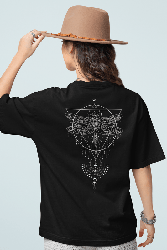 Bio Baumwoll T-Shirt | Spirituelles Rückenprint | Boho Mystik | Nachhaltig - YogaStylz