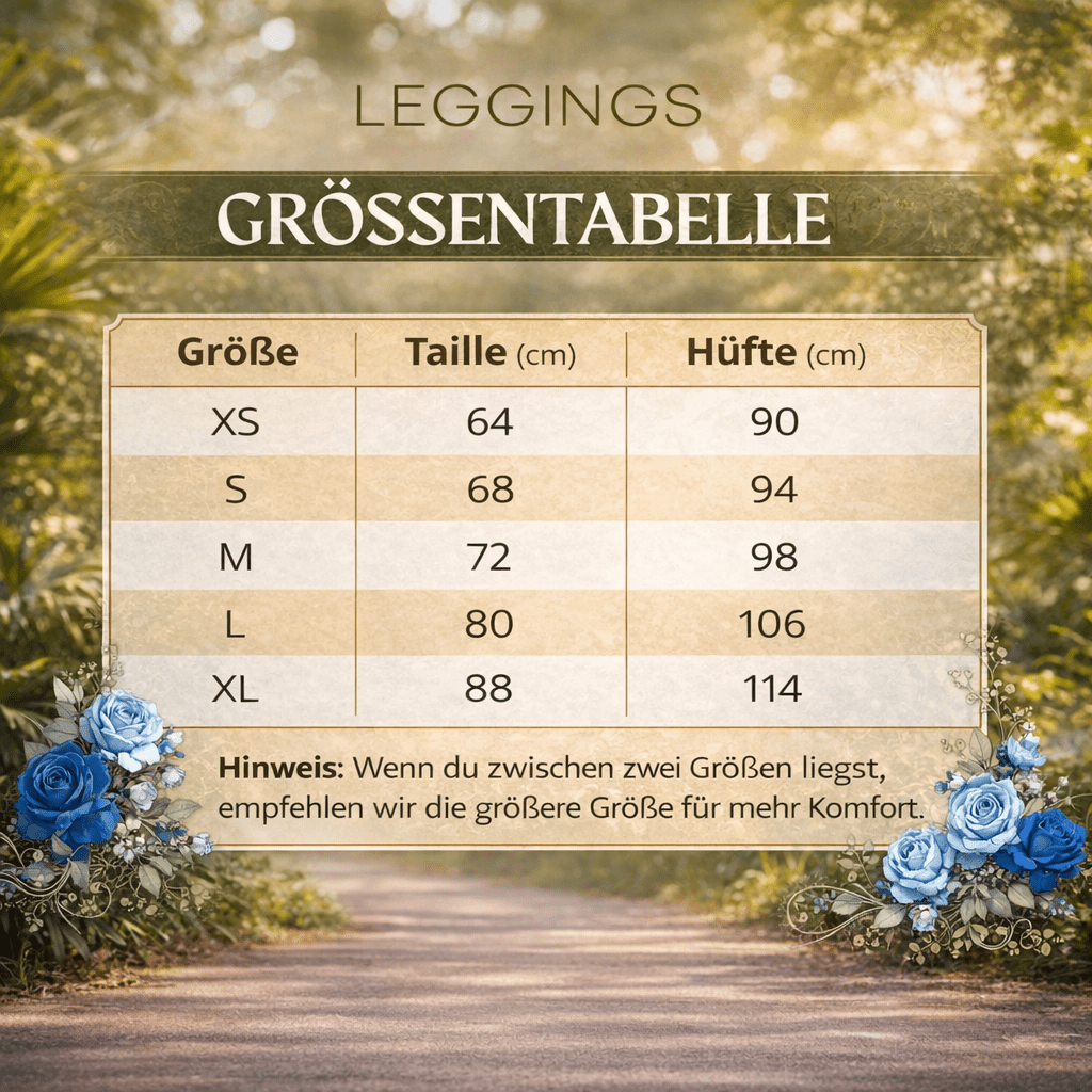 Blaue Rosen Leggings – Boho Style & Komfort für Yoga & Alltag - YogaStylz