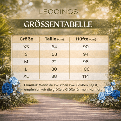 Blaue Rosen Leggings – Boho Style & Komfort für Yoga & Alltag - YogaStylz