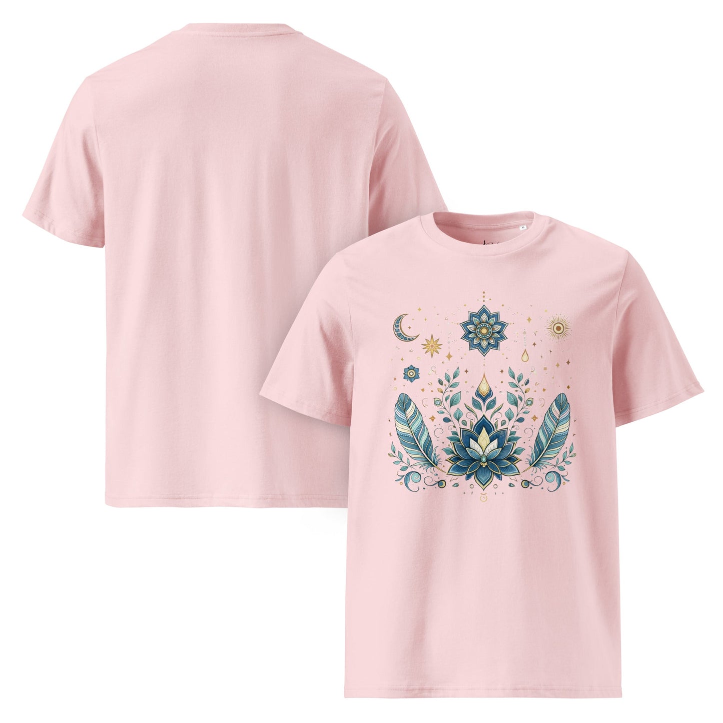 Boho Blumen T-Shirt | Spiritual Lotus Shirt | Unisex Bio Baumwolle - YogaStylz