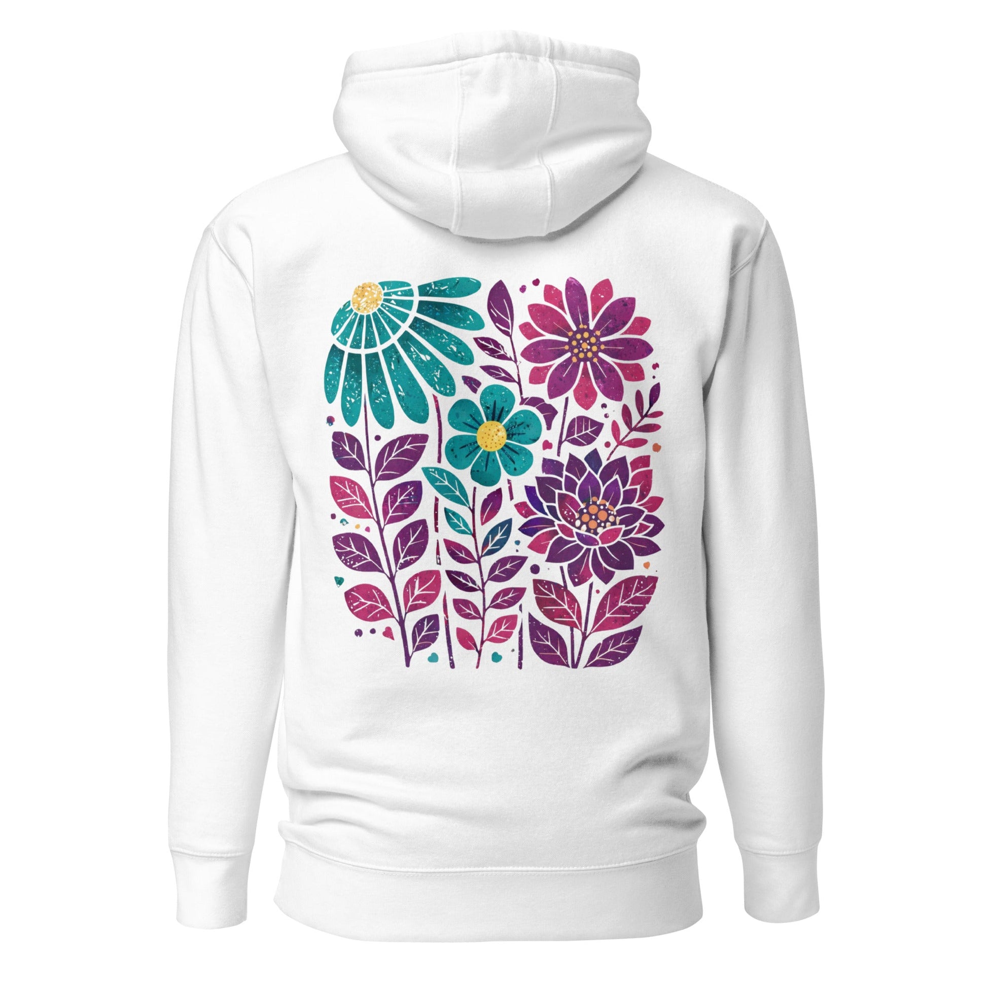 Boho Hoodie mit floralem Rückenprint | Ruhiges Blumenmotiv | Gemütlicher Hoodie - YogaStylz