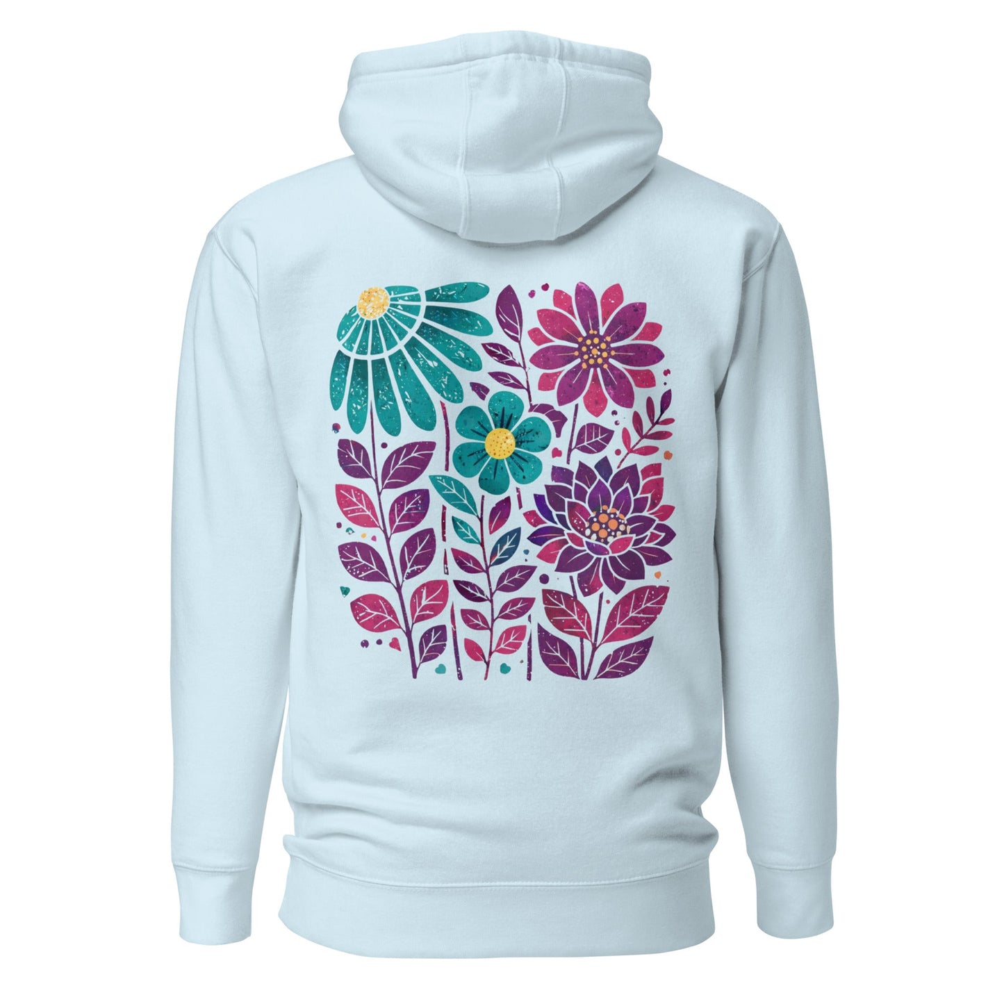 Boho Hoodie mit floralem Rückenprint | Ruhiges Blumenmotiv | Gemütlicher Hoodie - YogaStylz