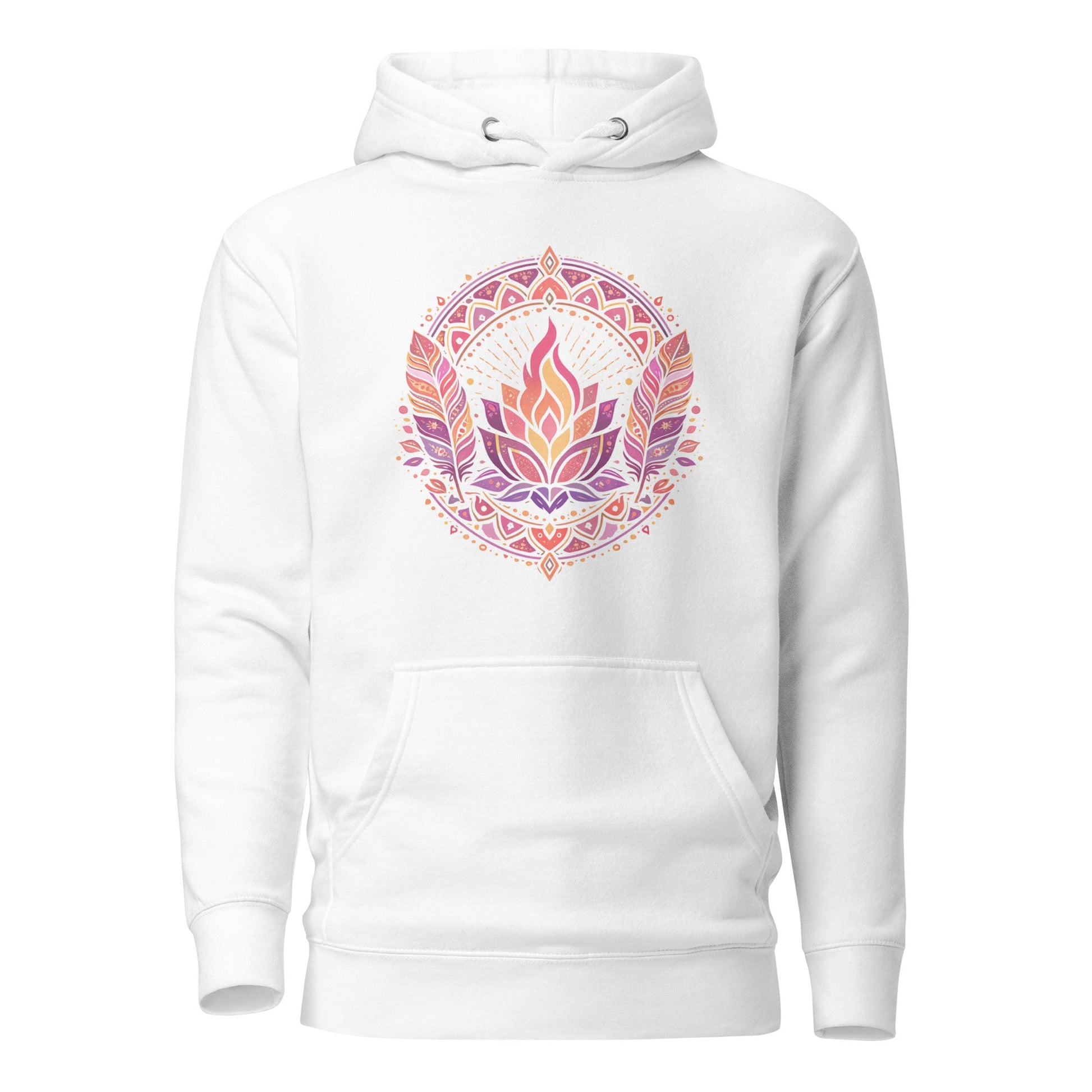 Boho Hoodie mit spirituellem Blumenmotiv | Sanfter Yoga Hoodie | Gemütlicher Hoodie - YogaStylz