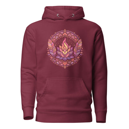 Boho Hoodie mit spirituellem Blumenmotiv | Sanfter Yoga Hoodie | Gemütlicher Hoodie - YogaStylz
