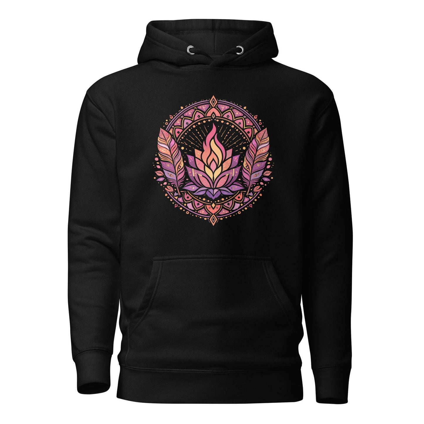 Boho Hoodie mit spirituellem Blumenmotiv | Sanfter Yoga Hoodie | Gemütlicher Hoodie - YogaStylz