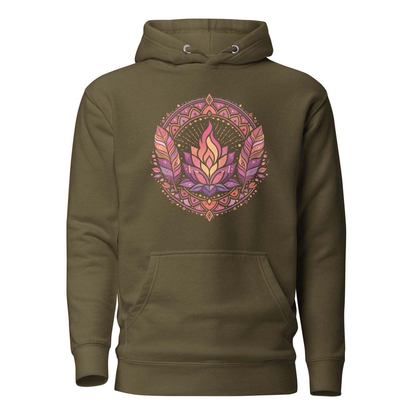 Boho Hoodie mit spirituellem Blumenmotiv | Sanfter Yoga Hoodie | Gemütlicher Hoodie - YogaStylz