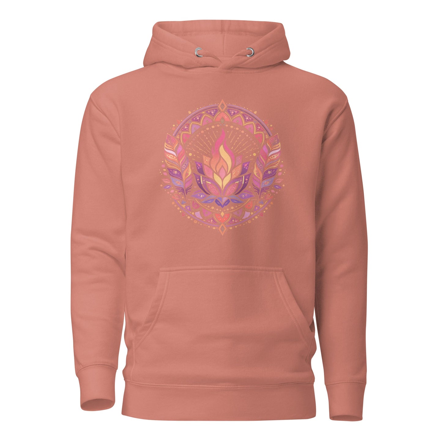 Boho Hoodie mit spirituellem Blumenmotiv | Sanfter Yoga Hoodie | Gemütlicher Hoodie - YogaStylz