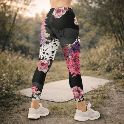 Boho Leggings „Midnight Blossom“ – Floral Statement - YogaStylz