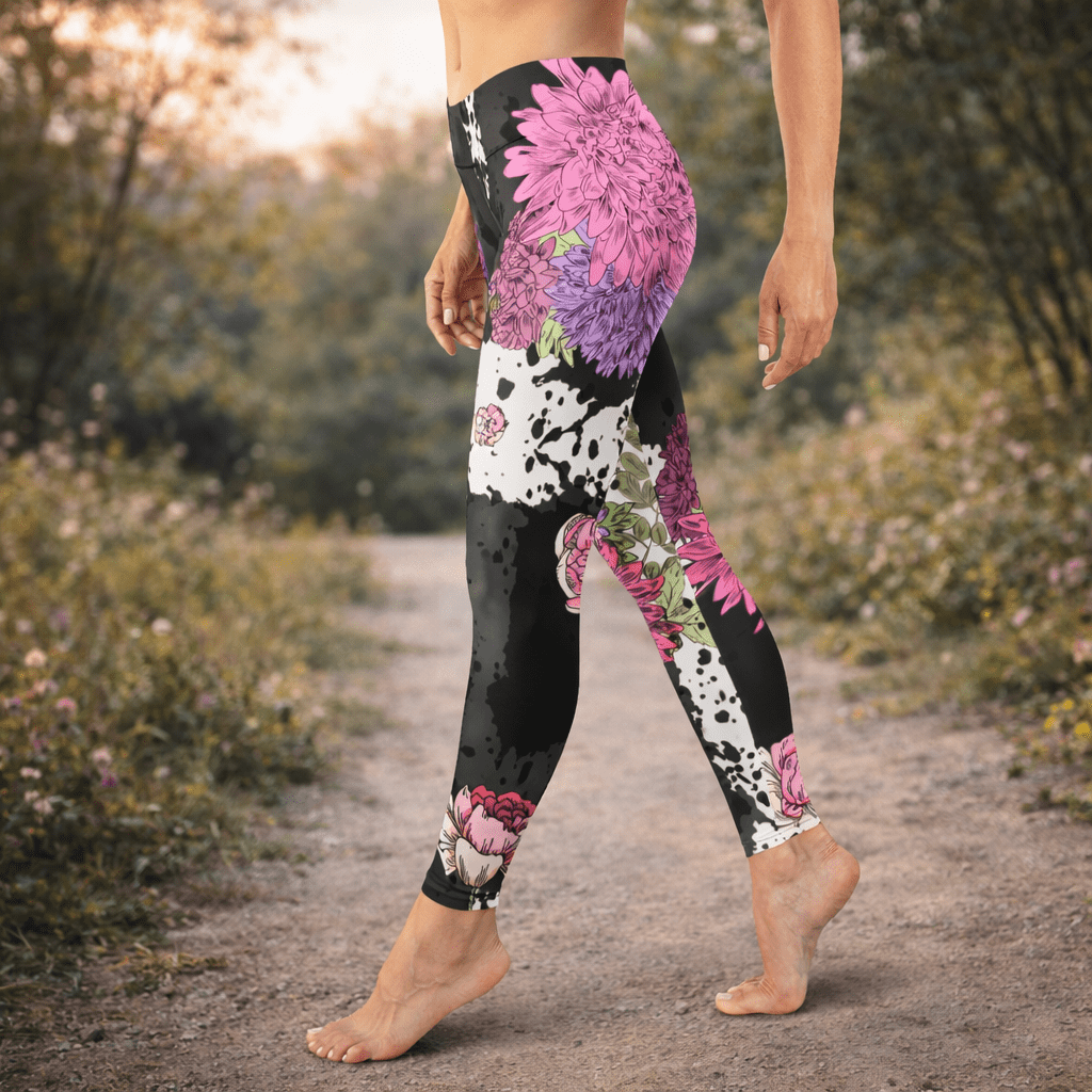 Boho Leggings „Midnight Blossom“ – Floral Statement - YogaStylz