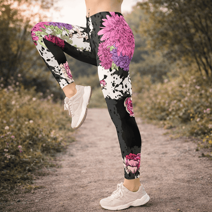 Boho Leggings „Midnight Blossom“ – Floral Statement - YogaStylz