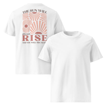 Boho Sonnen T-Shirt Rückenprint | The Sun Will Always Rise | Positives Statement Shirt - YogaStylz