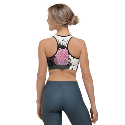 Boho Sport - BH „Midnight Blossom“ – floraler Racerback BH mit Halt & Komfort - YogaStylz