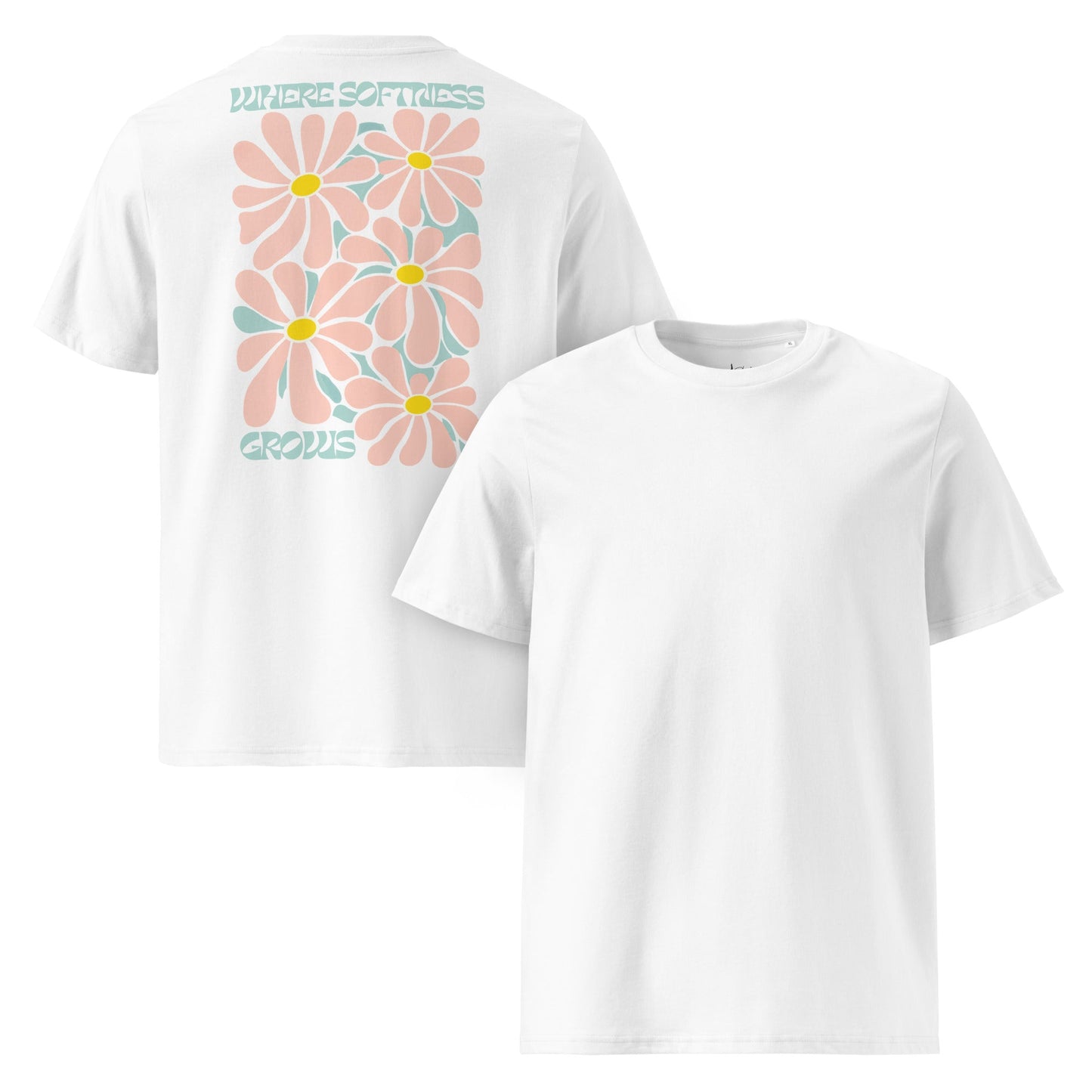 Boho T-Shirt mit floralem Rückenprint & Statement - Weich, hochwertig & nachhaltig - YogaStylz