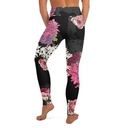 Boho Yoga - Leggings „Midnight Blossom“ – High Waist - YogaStylz
