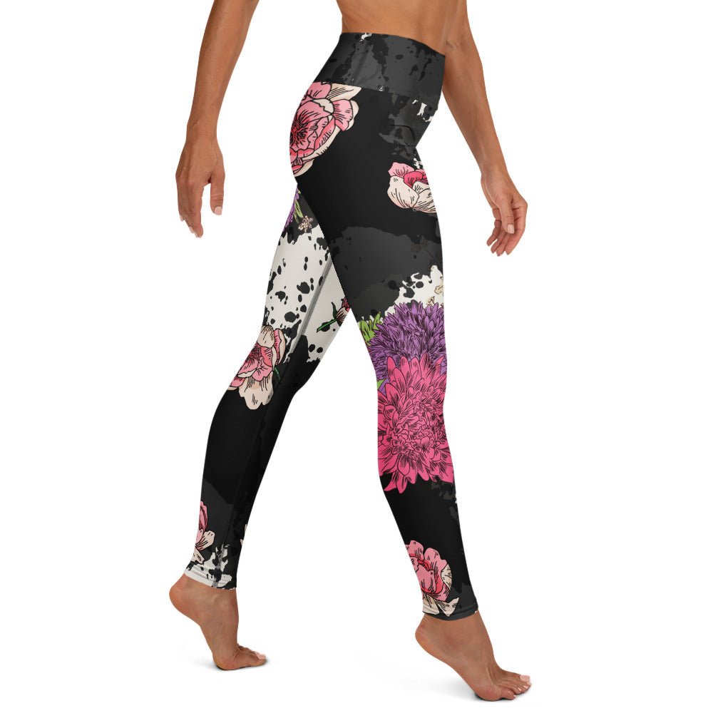 Boho Yoga - Leggings „Midnight Blossom“ – High Waist - YogaStylz