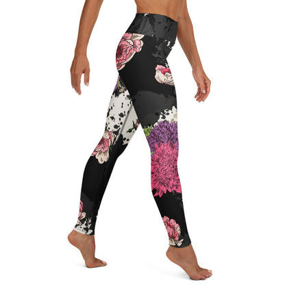 Boho Yoga - Leggings „Midnight Blossom“ – High Waist - YogaStylz