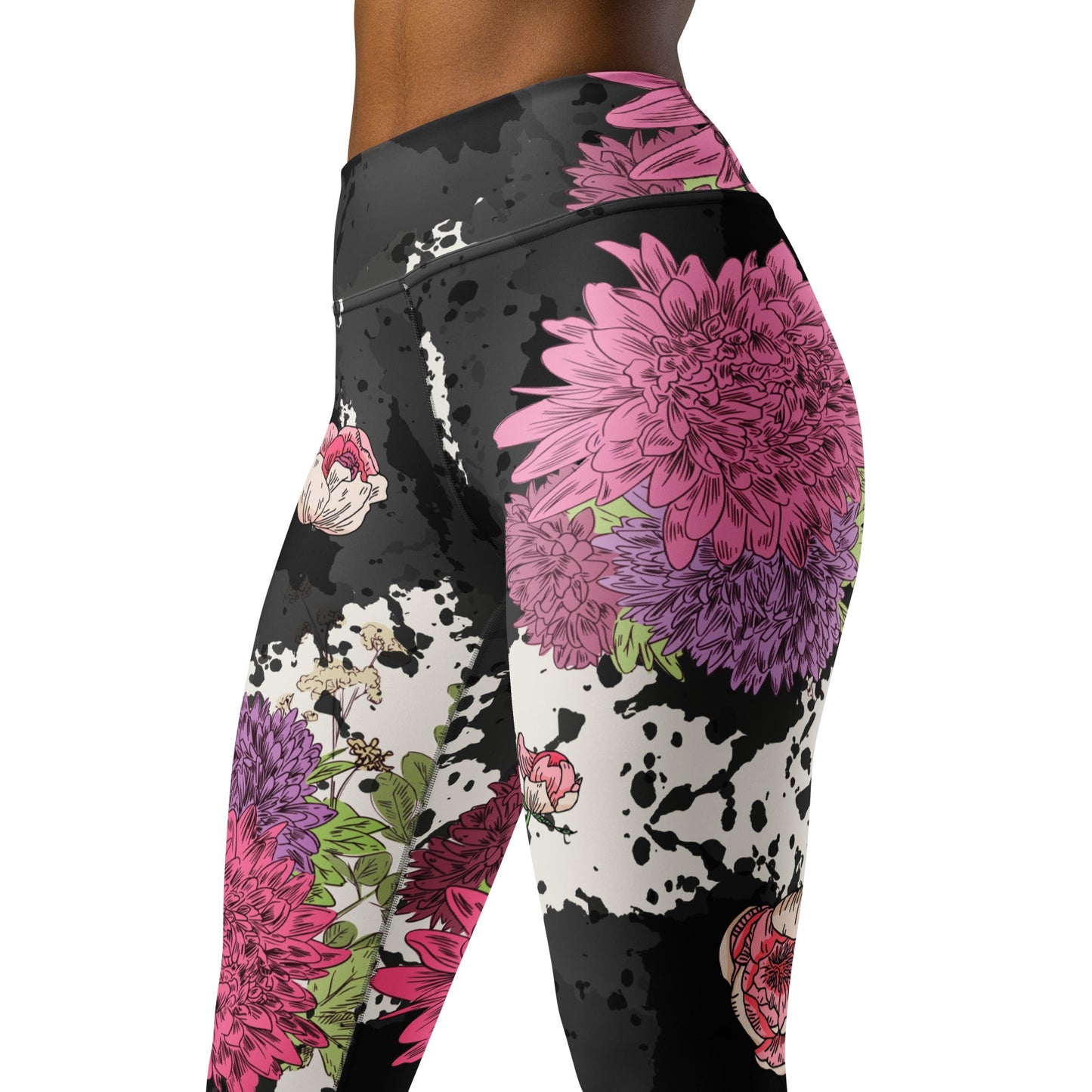 Boho Yoga - Leggings „Midnight Blossom“ – High Waist - YogaStylz