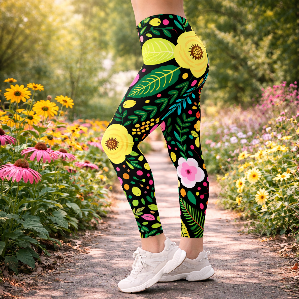 Bunte Blumen - Leggings – Boho Style & Komfort für Alltag & Freizeit - YogaStylz
