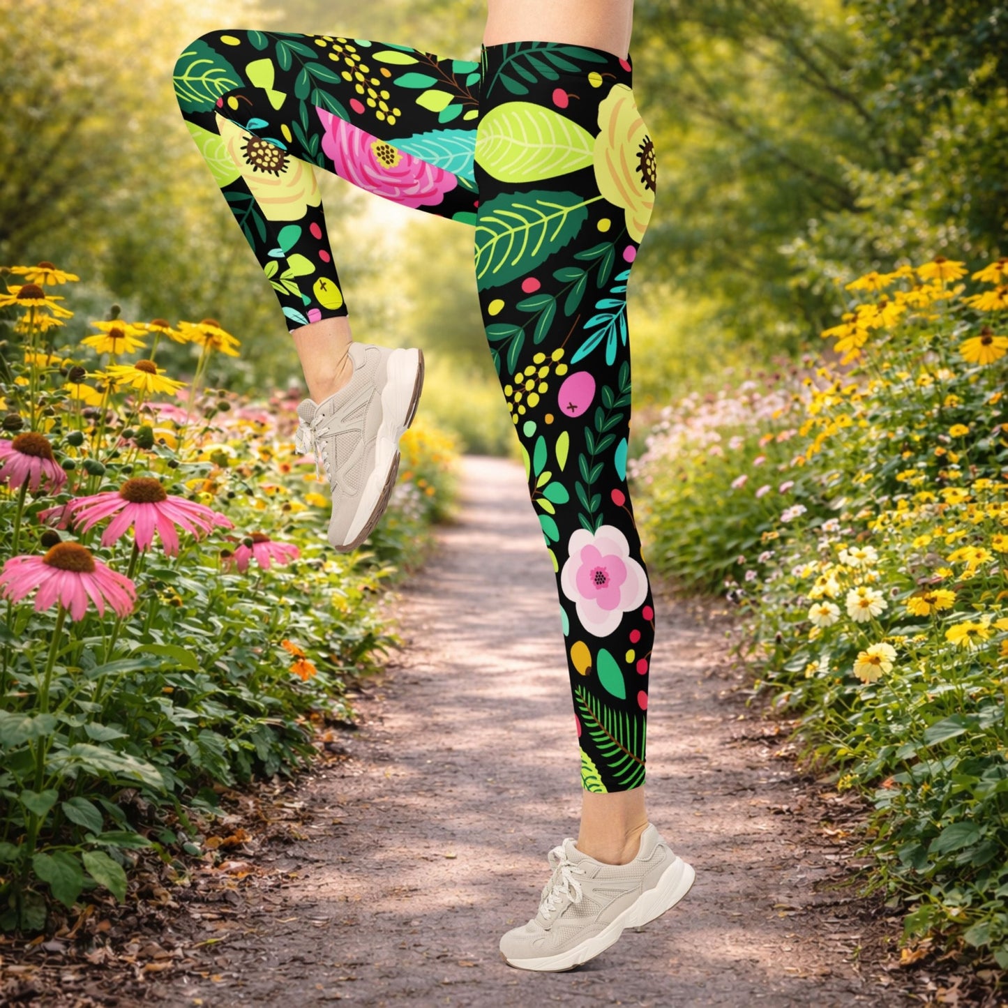 Bunte Blumen - Leggings – Boho Style & Komfort für Alltag & Freizeit - YogaStylz