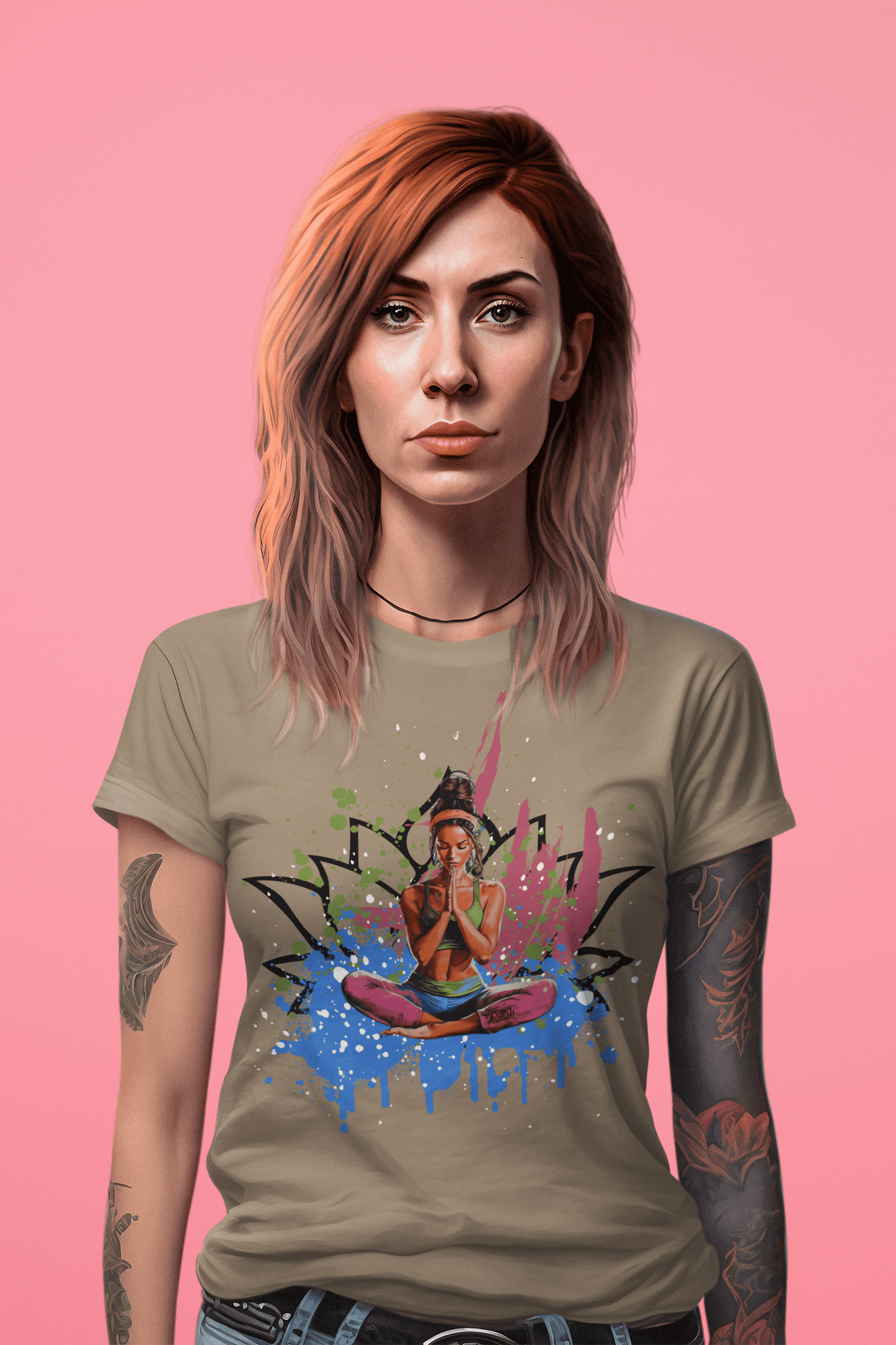 Buntes Yoga T-Shirt - YogaStylz