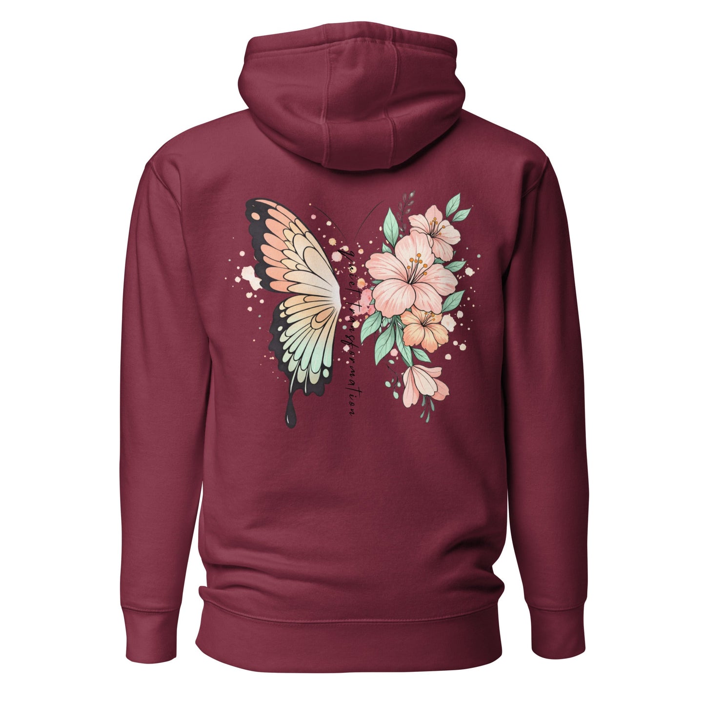 Butterfly Flower Hoodie | Kapuzenpullover | Quiet Transformation Design - YogaStylz
