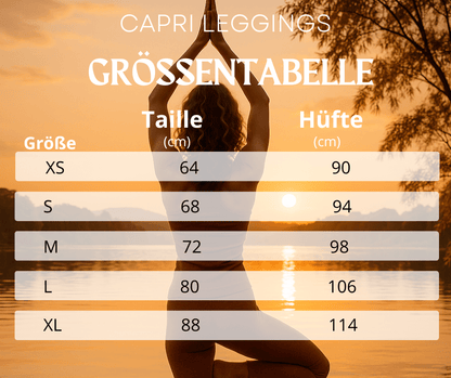 Capri - Leggings Schwarz Marmor – 3/4 Sportleggings mit UV - Schutz & 4 - Wege - Stretch | Minimalistische Activewear Damen - YogaStylz