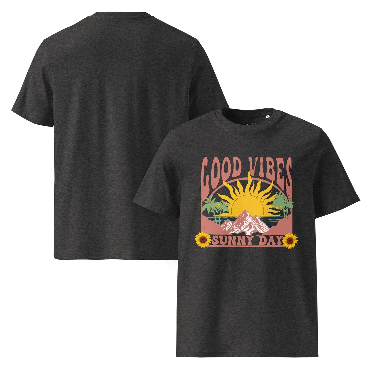 Good Vibes Sunny Day T-Shirt – Retro Sommer Design aus Bio - Baumwolle | Unisex Boho Shirt - YogaStylz