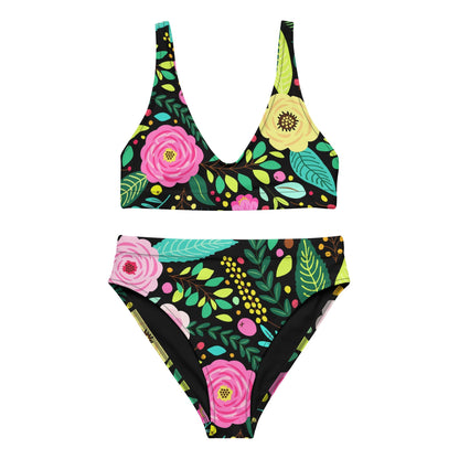 High Waist Bikini „Flower Pop“ – bequem, figurfreundlich - YogaStylz
