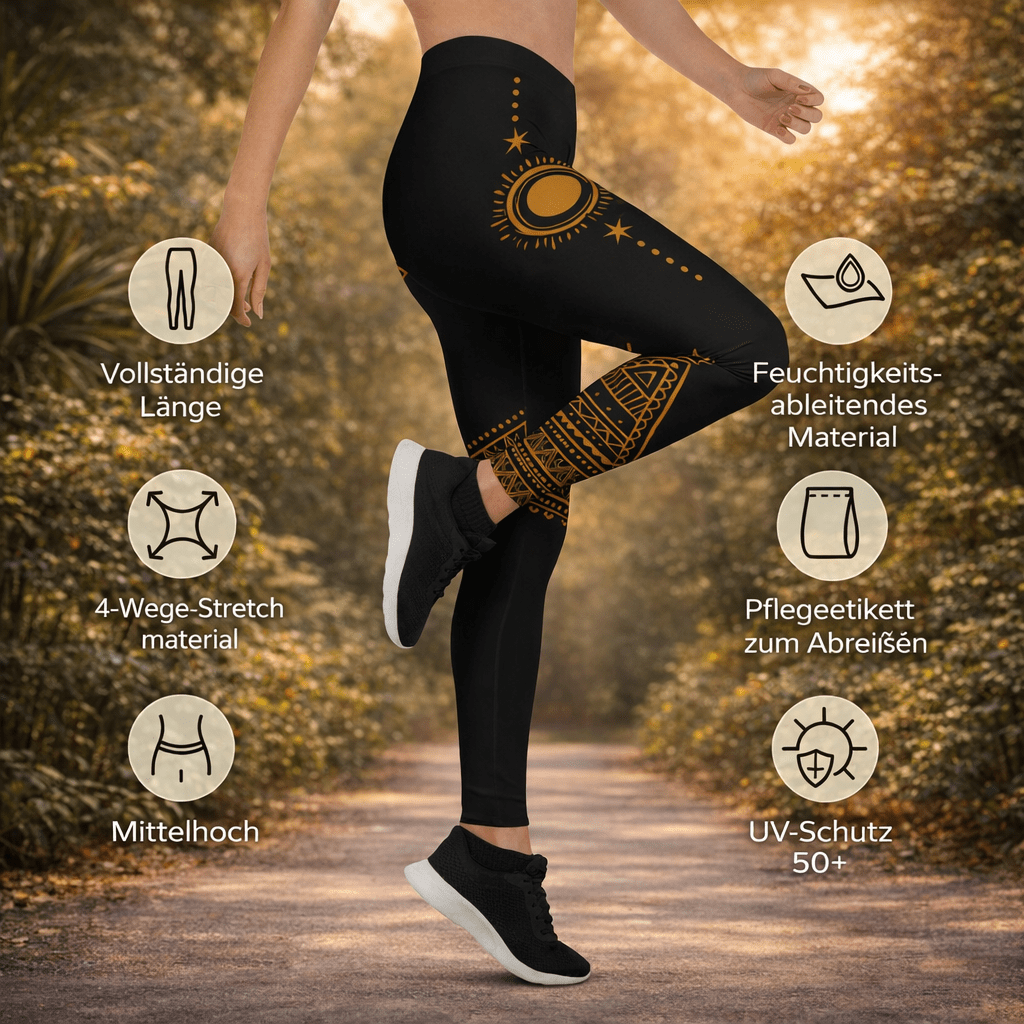 Leggings Tribal Sun Leggings – Kraftvolles Design trifft Komfort - YogaStylz