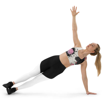 Longline Sport - BH „Midnight Blossom“ (Racerback) - YogaStylz