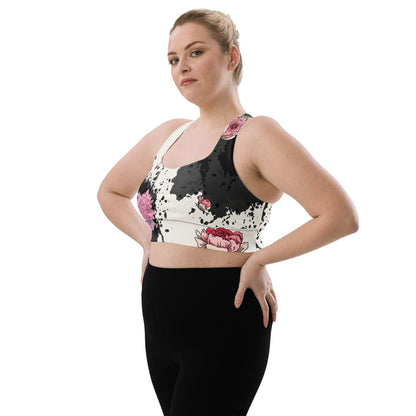 Longline Sport - BH „Midnight Blossom“ (Racerback) - YogaStylz