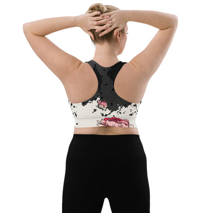 Longline Sport - BH „Midnight Blossom“ (Racerback) - YogaStylz